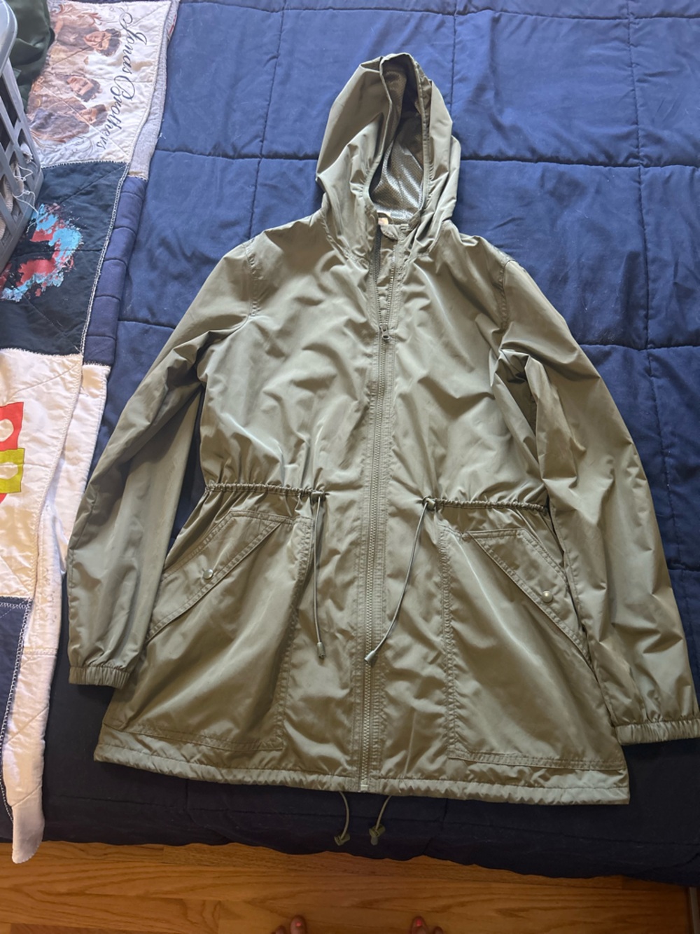 Old Navy Olive Green Active Hooded Jacket